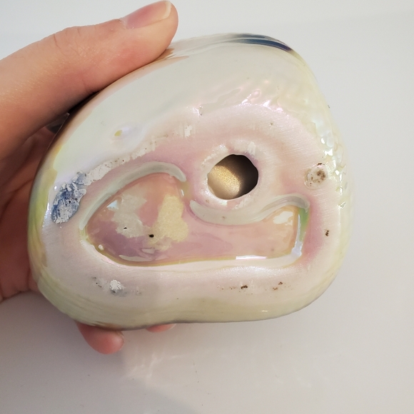 Vintage Iridescent Dolphins In a Clam Shell Figurine - Picture 3 of 6